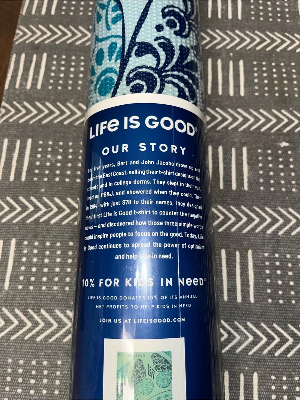 Life Is Good Blue Lightweight Non Slip Yoga Mat‎ Do What You Love 68